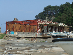 被災した重茂の漁港施設
